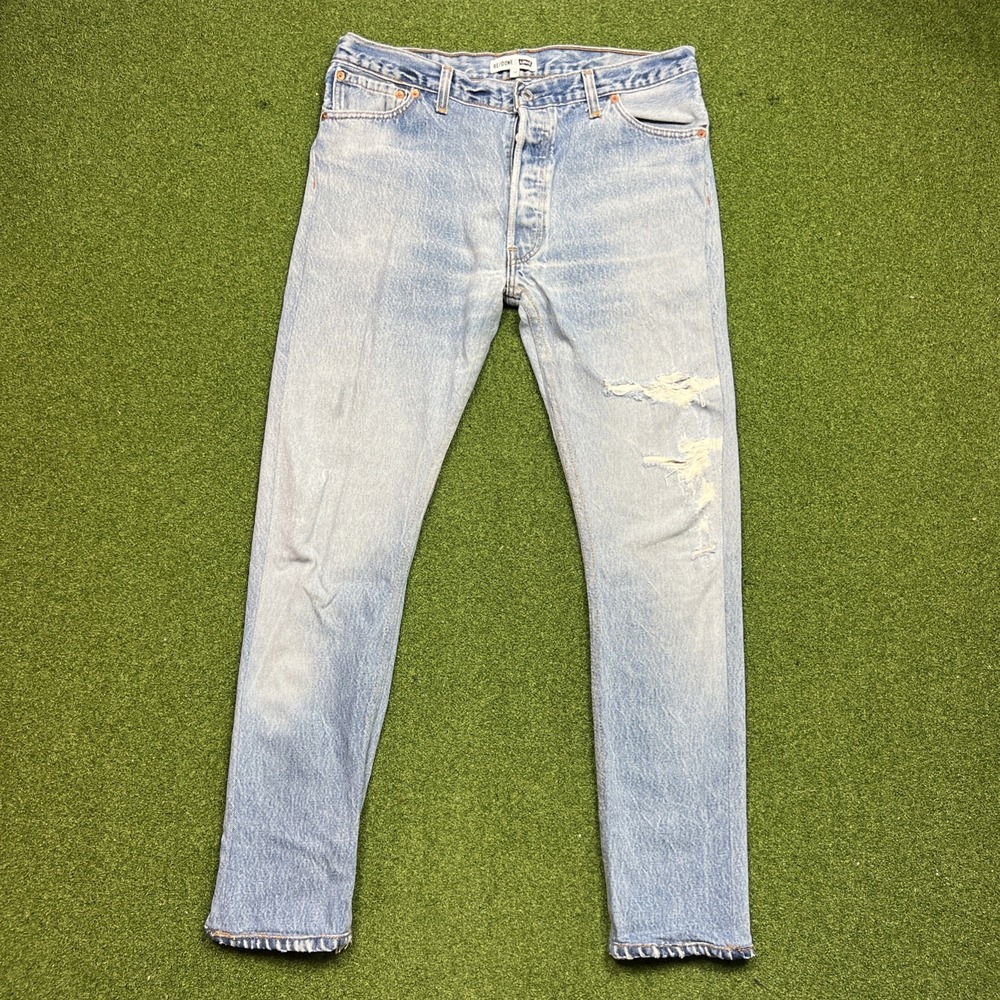 RE/DONE Levis Self Reconstructed Light Wash Blue Jeans Womens Size 29